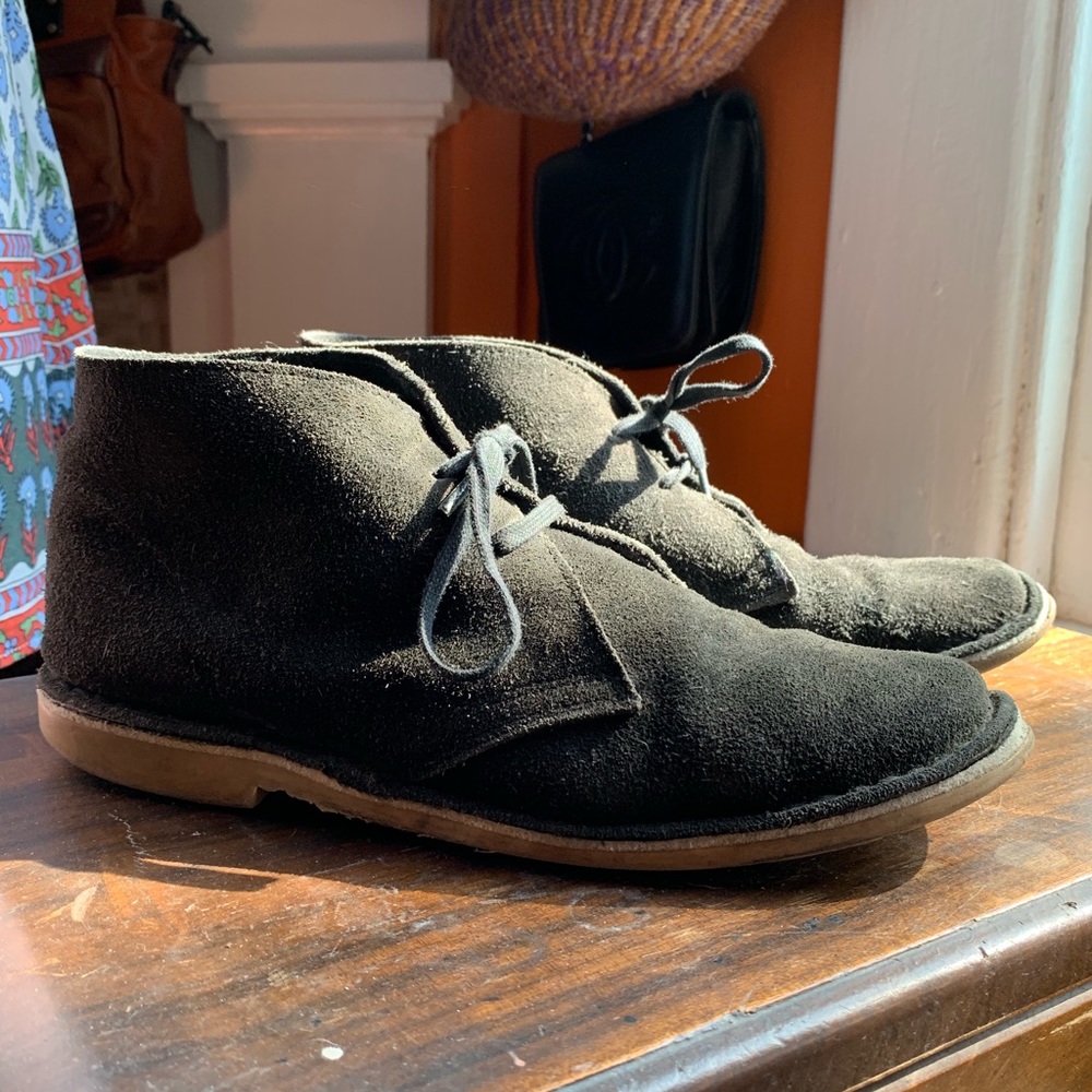 Topshop Black Suede Chukka Boots